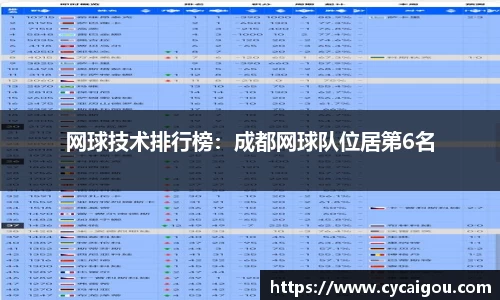 网球技术排行榜：成都网球队位居第6名