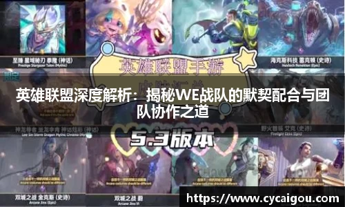英雄联盟深度解析：揭秘WE战队的默契配合与团队协作之道
